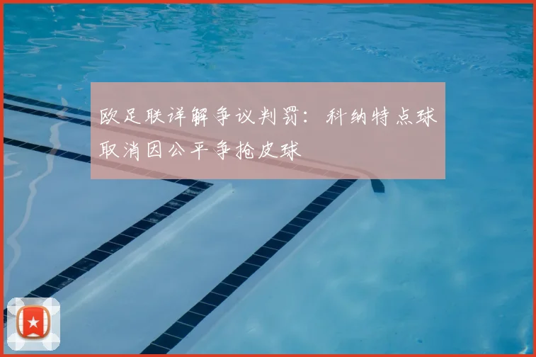欧足联详解争议判罚:科纳特点球取消因公平争抢皮球